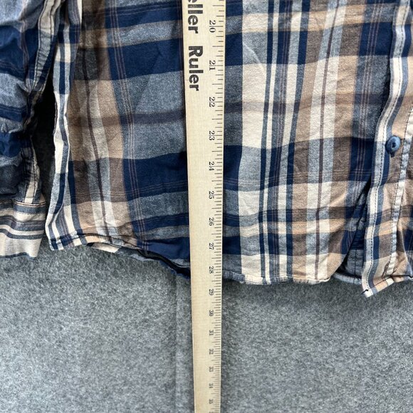 Vintage Columbia Shirt Mens XL Blue Navy Button Down Madras Plaid Outdoors - Picture 4 of 12
